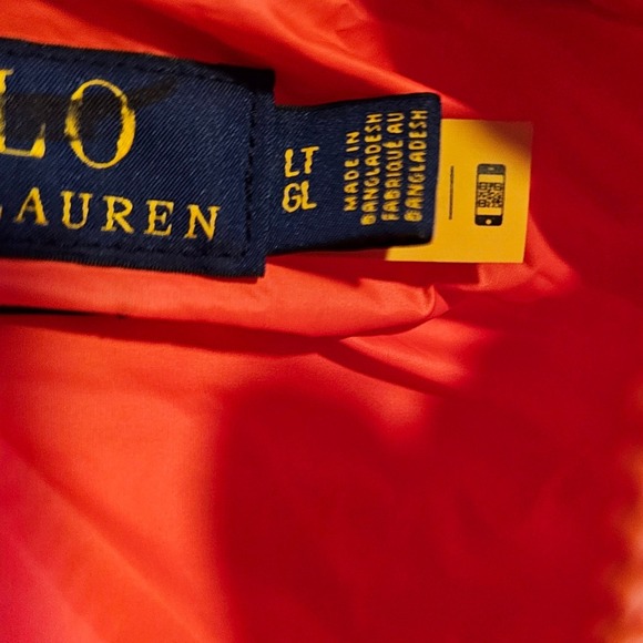 Polo Ralph Lauren Bright Orange Puffer Vest Pony Logo - Men's Size L NEW - Picture 11 of 15